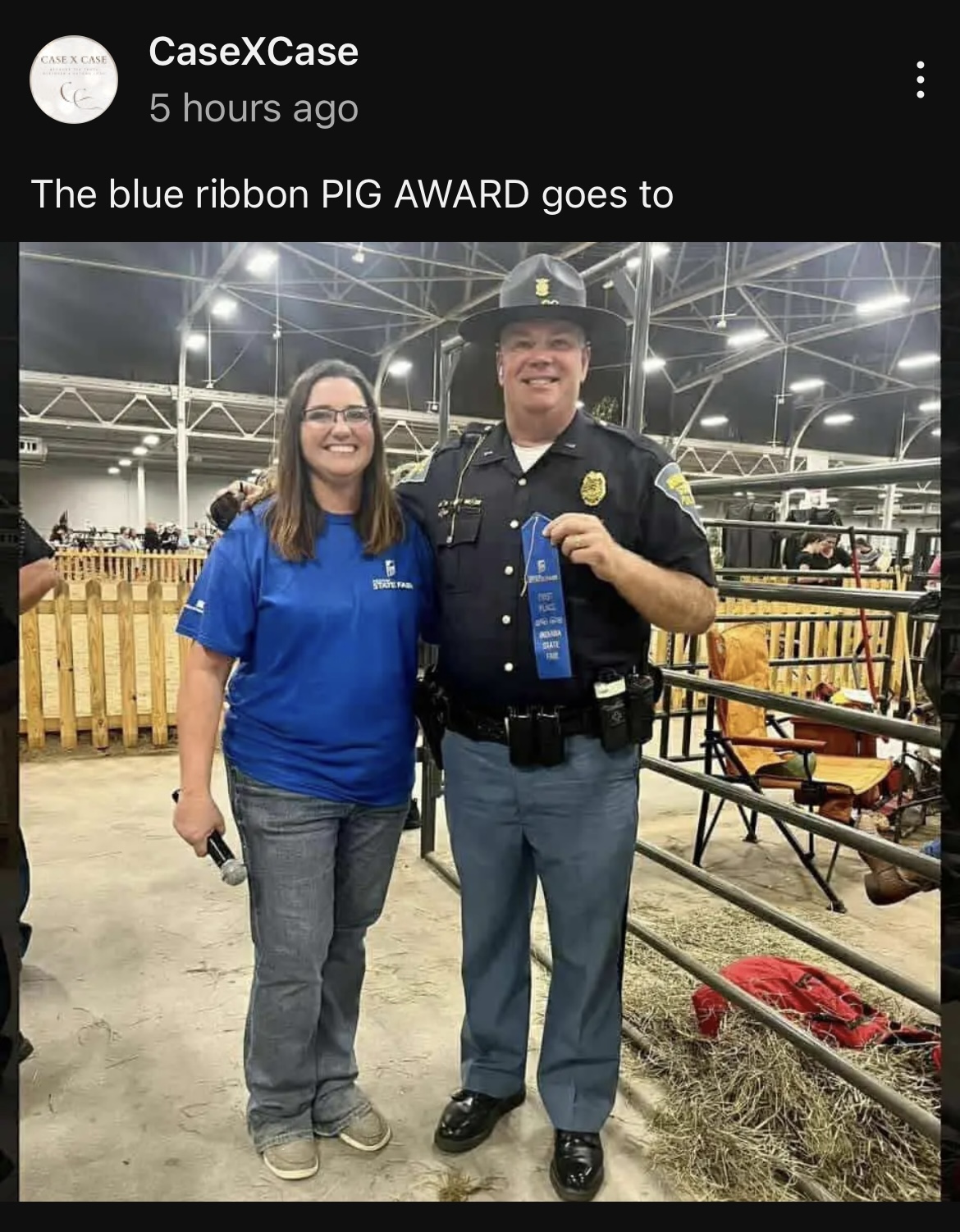 The Blue Ribbon PIG AWARD goes to Jerry Holeman.