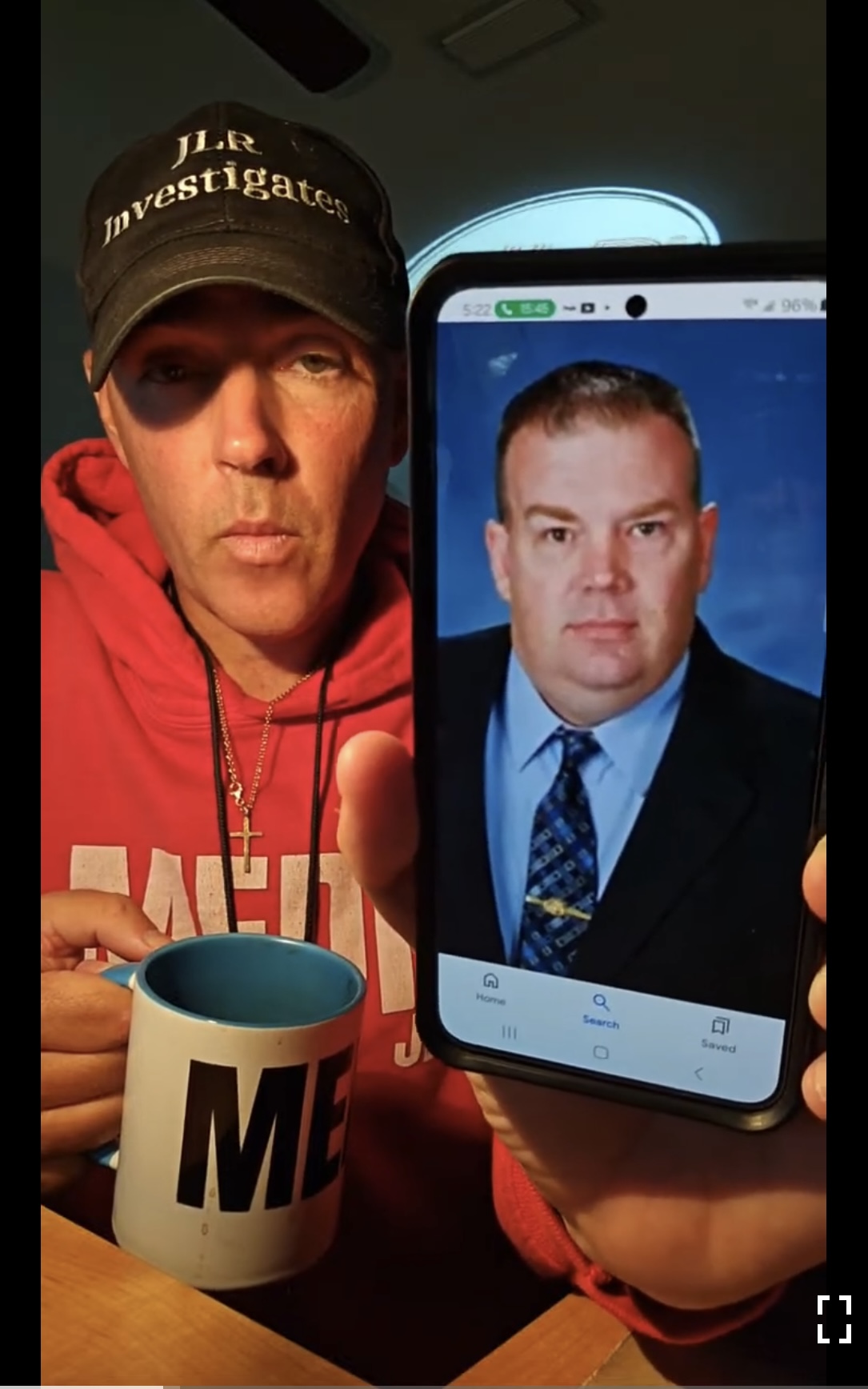 JLR showing his viewers a picture of Jerry Holeman