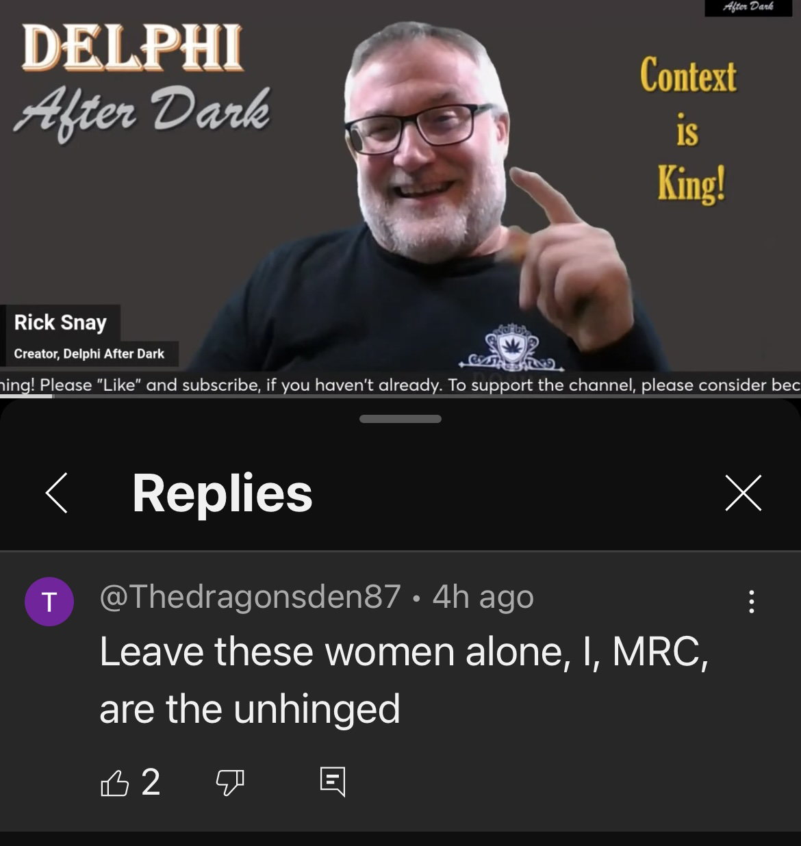 Leave these women alone, I, MRC are the unhinged