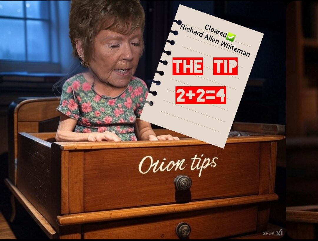 Kathy Shank. Orion tips. Richard Allen cleared. 2+2=4.