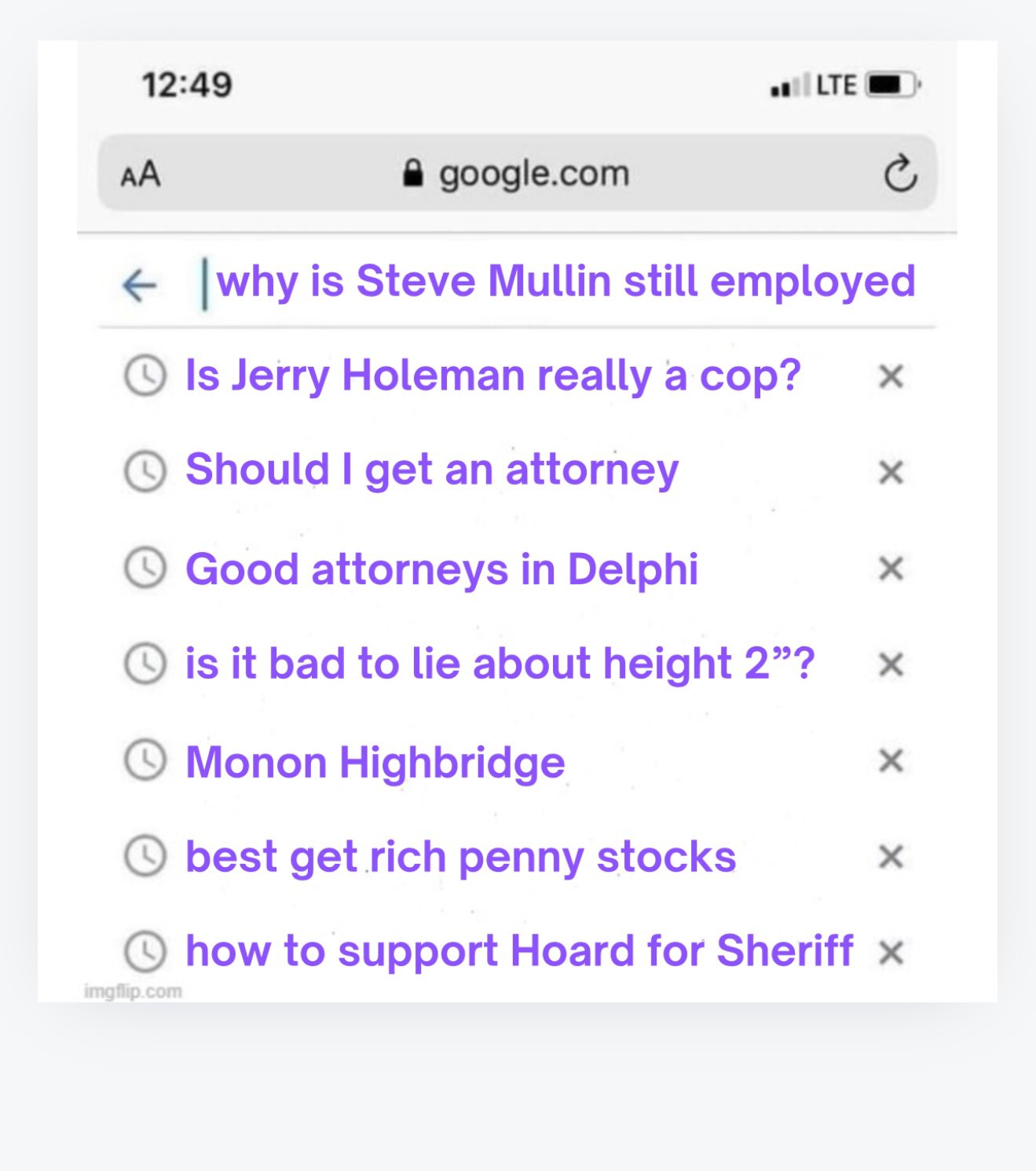 Richard Allen's Google searches