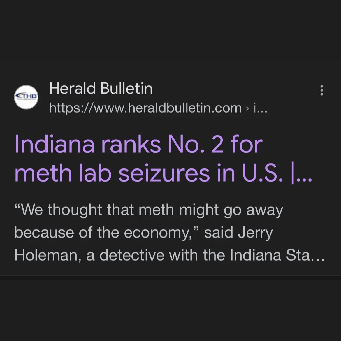 We thought meth might go away because of the economy, Jerry Holeman said.